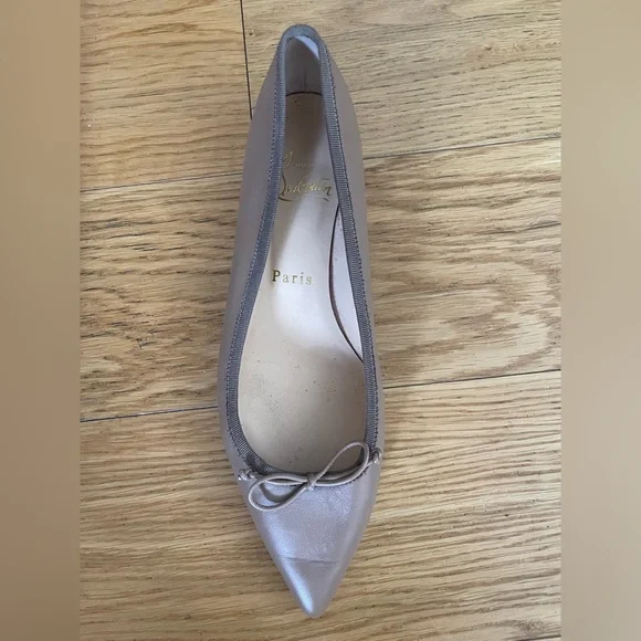 Christian Louboutin Tan Studded Flats